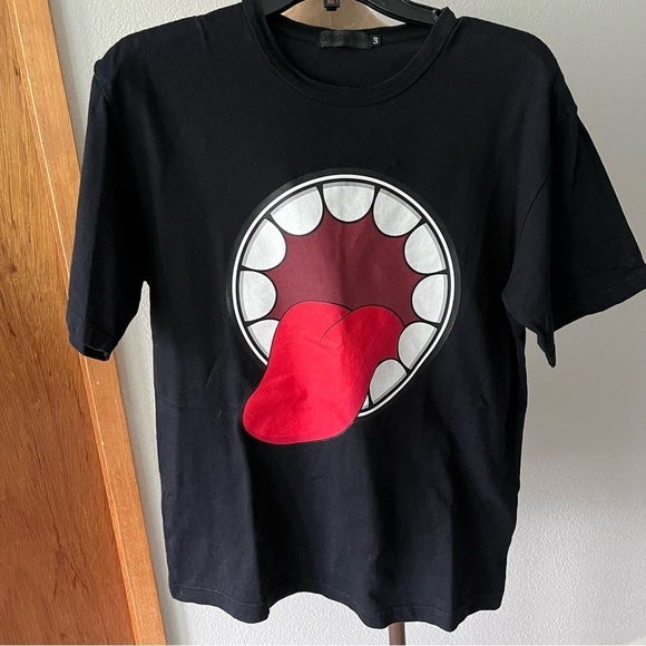 Original Fake Other - ORIGINAL FAKE sz 3 US sz M Black Mouth Chomper Tee Tshirt Medicom Toy KAWS